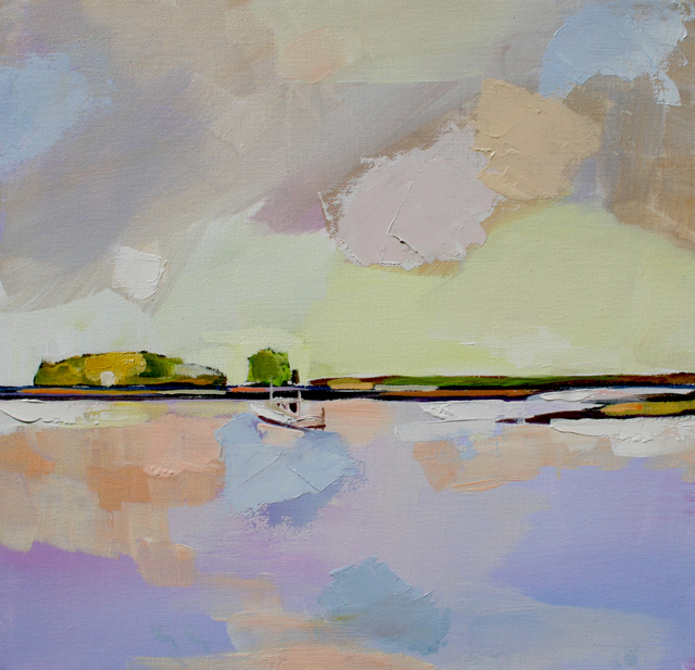 Claire Bigbee | Maulden, Hen & Mink Islands, Sheepscot River, Georgetown #2 | Oil on Canvas | 12" X 12" | Sold