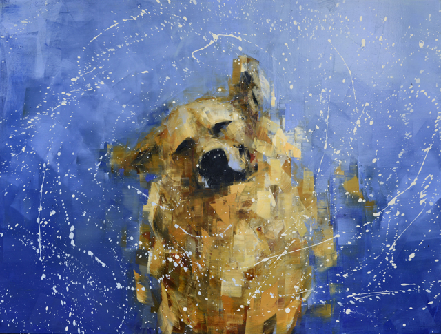 Rebecca Kinkead | Shake (Blue Yonder) | Oil and Wax on Linen | 36" X 48" | Sold