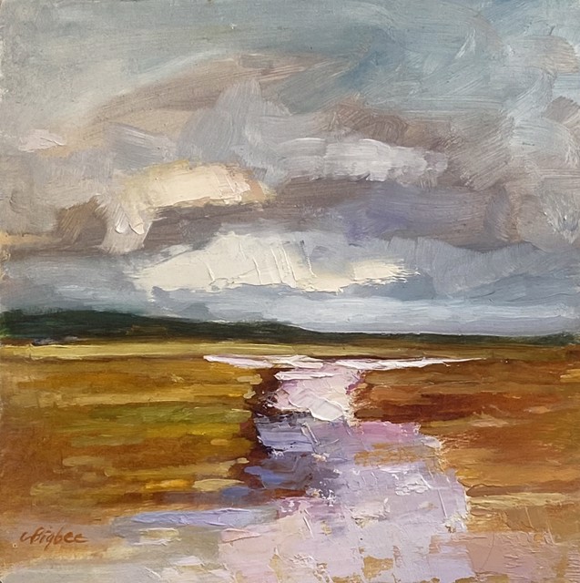 Claire Bigbee | Rose Water, Ogunquit River | Oil on Canvas | 8" X 8" | $650