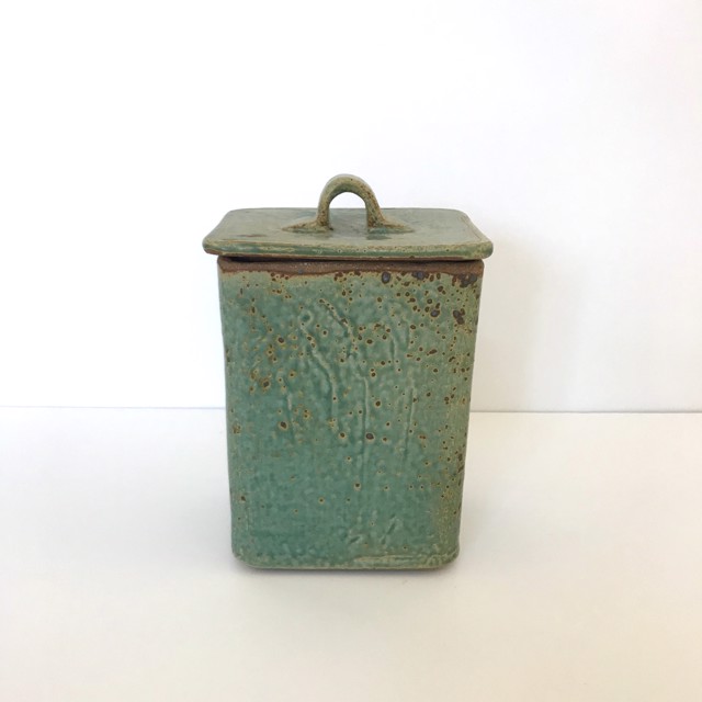 Richard Winslow | Square Pot with Lid | Ceramic | 7.25" X 5" | Sold