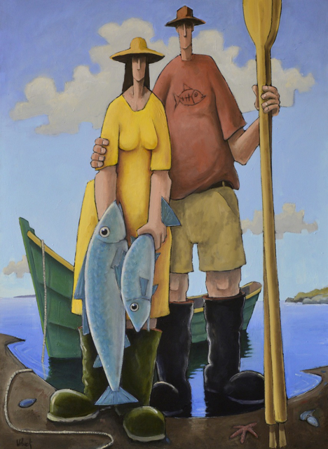 David Witbeck | A Fine Catch | Oil on Canvas | 45" X 33" | Sold