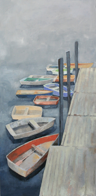 Ellen Welch Granter | Pier 77 | Oil on Canvas | 36" X 12" | $1,800