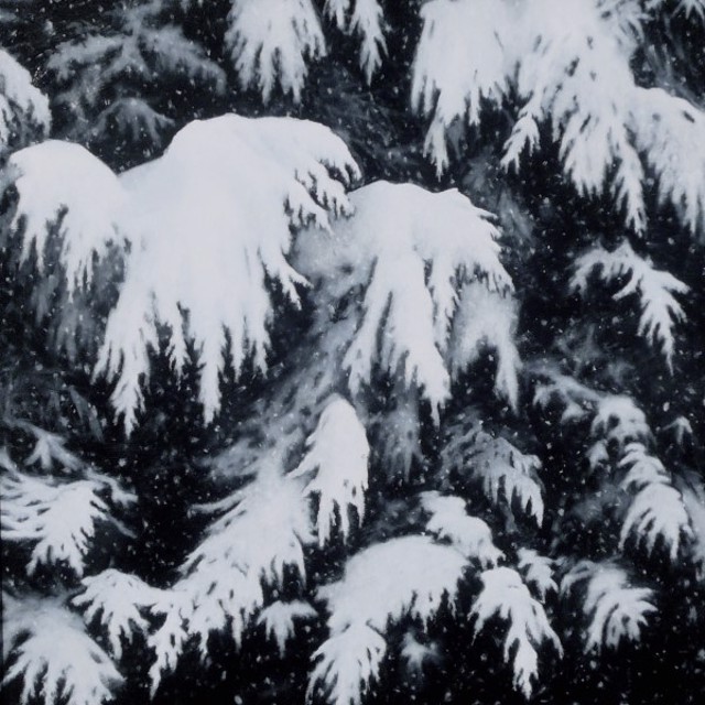 Alex Dunwoodie | Hemlocks, Heavy Snow | Oil | 8" X 8" | Sold