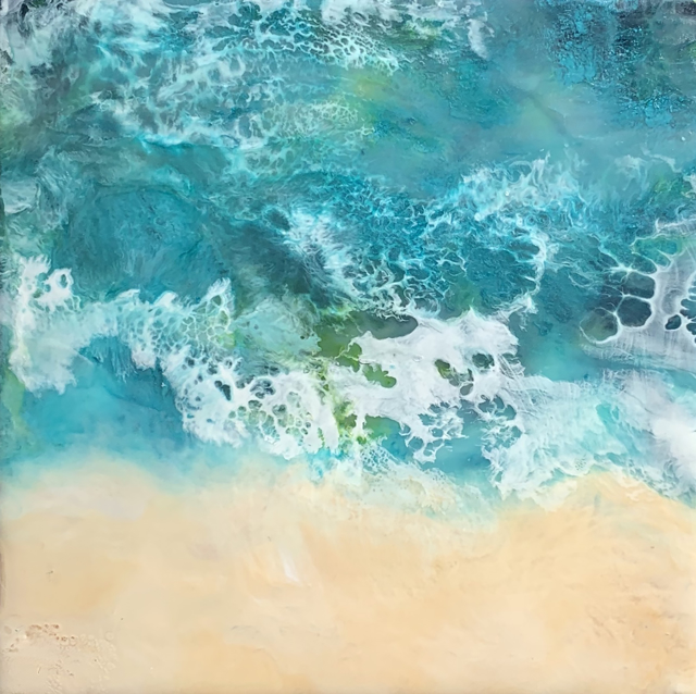 Kathy Ostrander Roberts | Mondays in Maine | Encaustic on Panel | 8" X 8" | Sold