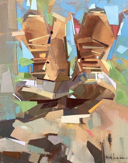 Ryan Kohler | These Boots, Revisited | Mixed Media on Canvas | 14" X 11" | Sold