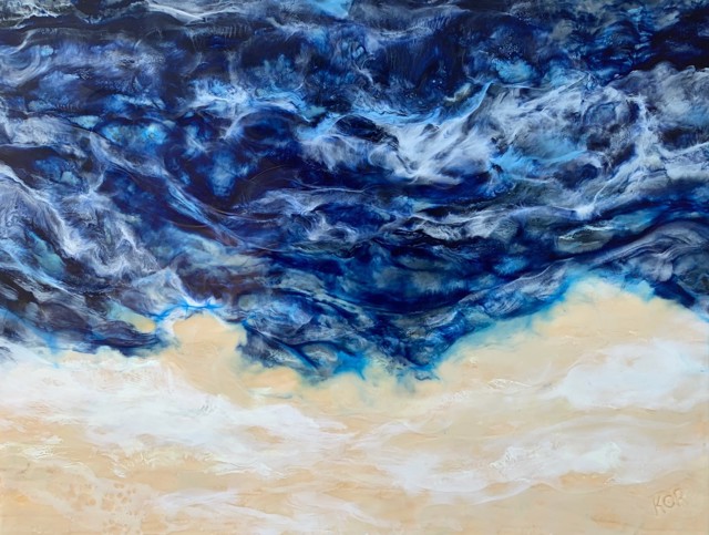 Kathy Ostrander Roberts | Follow the Trade Winds Home | Encaustic on Panel | 36" X 48" | $4,800