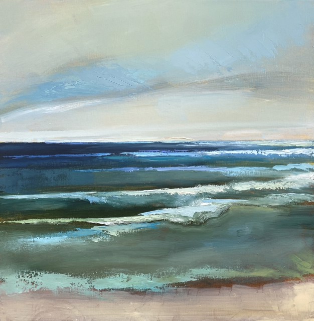 Claire Bigbee | Rolling Waves, Ogunquit Beach | Oil on Canvas | 20" X 20" | Sold