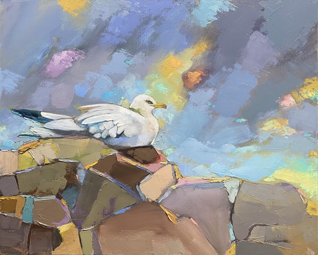 Claire Bigbee | Great Gull | Oil on Canvas | 24" X 30" | Sold