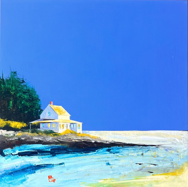 Janis H. Sanders | Island & Sun | Oil on Panel | 24" X 24" | Sold