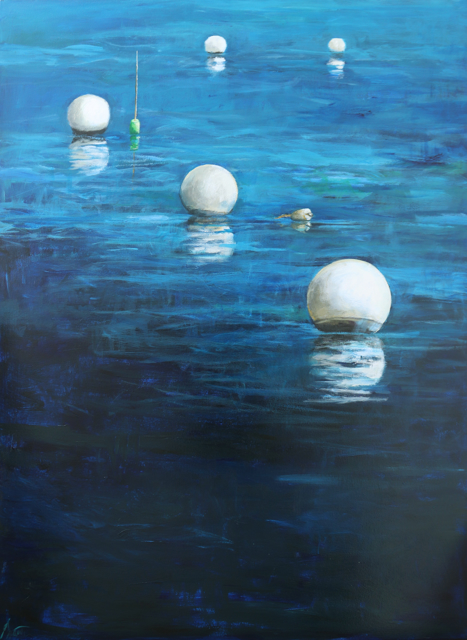 Ellen Welch Granter | The Beach Buoys | Oil on Canvas | 48" X 36" | Sold
