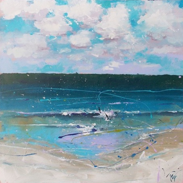 Trip Park | Sea Glass Shores | Acrylic and Mixed Media on Canvas | 40" X 40" | $4,500