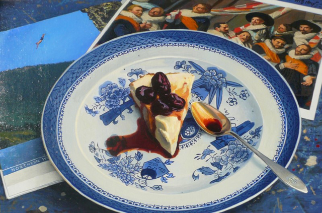 William B. Hoyt | Greek Yogurt Pie with Grapes & Black Pepper Compote | Oil | 10" X 15" | Sold