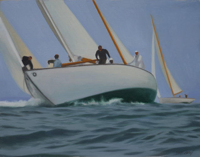 William B. Hoyt | Study for So We Beat On, Boats Against The Current, Borne Back Ceaselessly Into The Past | Oil on Panel | 11" X 14" | $2,000.00