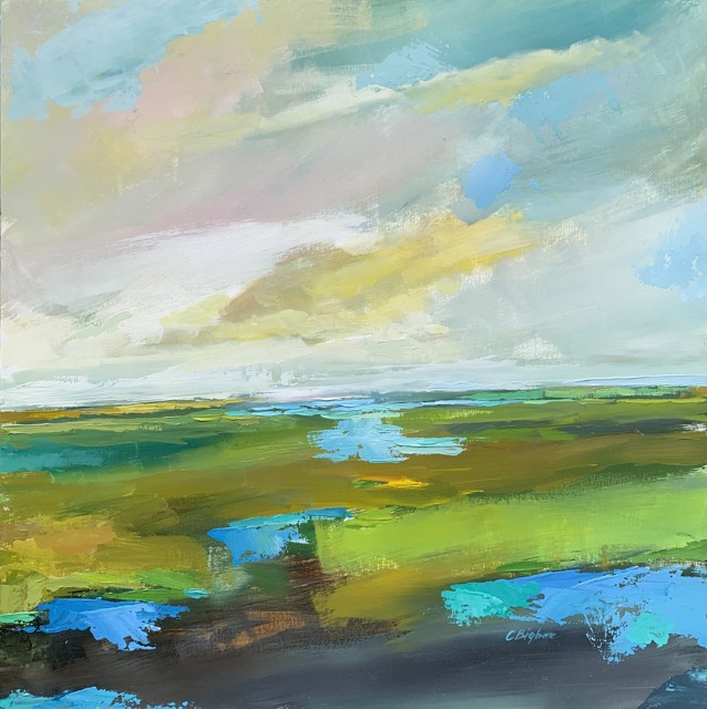 Claire Bigbee | Spring Sky & Saltmarsh | Oil on Panel | 24" X 24" | $2,640
