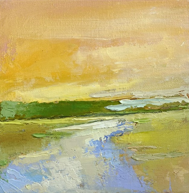 Claire Bigbee | Sky & Marsh #1 | Oil on Canvas | 8" X 8" | $600