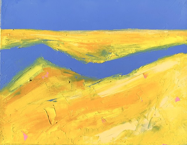 Janis H. Sanders | Marsh & 7 Roses | Oil on Canvas | 11" X 14" | $875