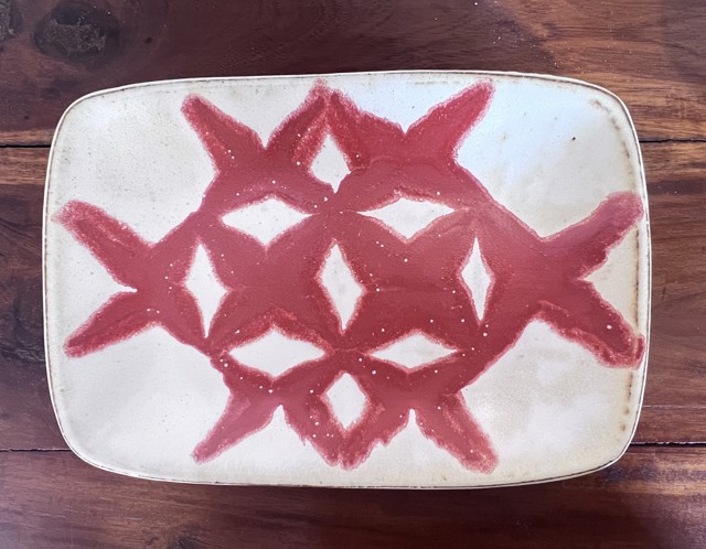 Rectangular Platter with Red Stars