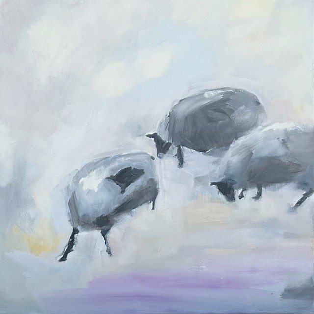 Ingunn Milla Joergensen | Counting Sheep #3 | Oil on Canvas | 16" X 16" | Sold