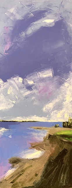 Janis H. Sanders | Autumn Cliffs | Oil on Canvas | 30" X 12" | Sold