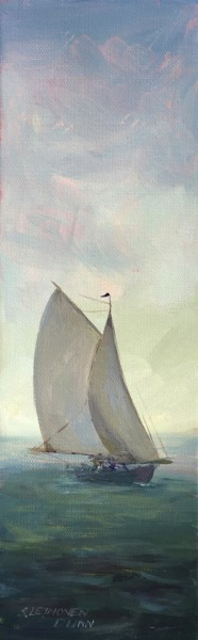 Sandra L. Dunn | Full Sail | Oil on Canvas | 12" X 4" | Sold