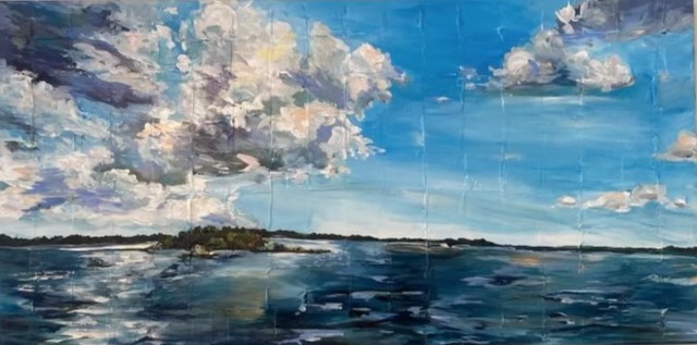 Kristin Neufarth Cheney | After the Storm | Acrylic and Plaster on Canvas | 18" X 36" | $1,450