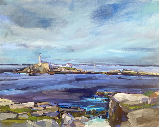 Claire Bigbee | White Island Light, Isles of Shoals | Oil on Canvas | 24" X 30" | Sold
