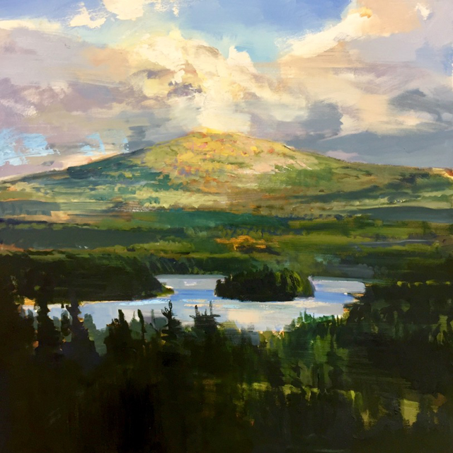 Craig Mooney | Mountain Lake | Oil on Canvas | 47" X 47" | $8,000.00