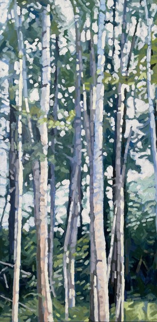 Liz Hoag | Birch Panel #2 | Acrylic | 48" X 24" | Sold