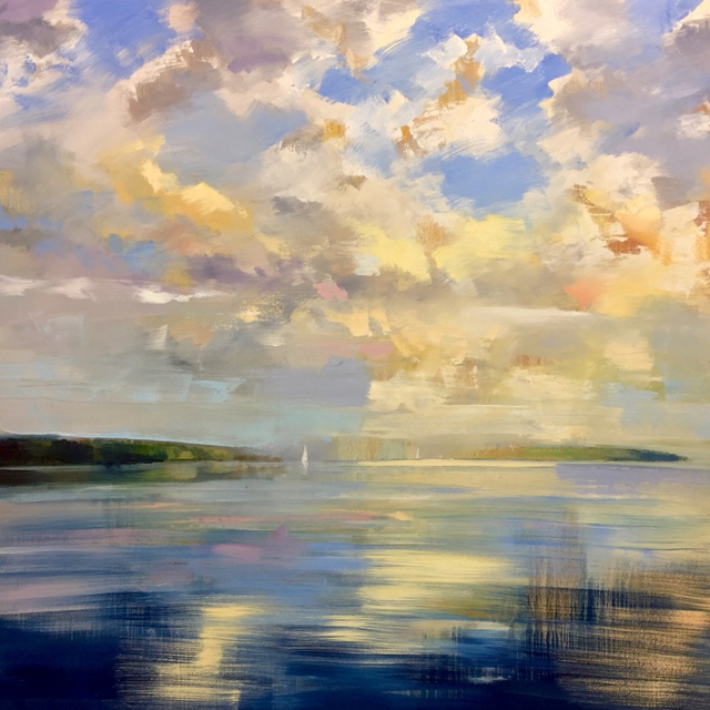 Craig Mooney | Celestial Harbor Light | Oil on Canvas | 60" X 60" | Sold