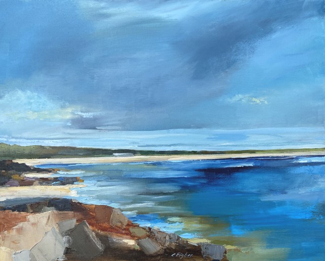 Claire Bigbee | Strolling Along Marginal Way | Oil on Canvas | 24" X 30" | Sold