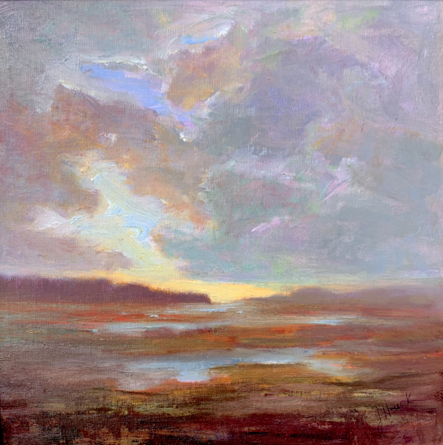 Julie Houck | Reflective Moment | Oil on Linen Mounted on Panel | 12" X 12" | $950.00