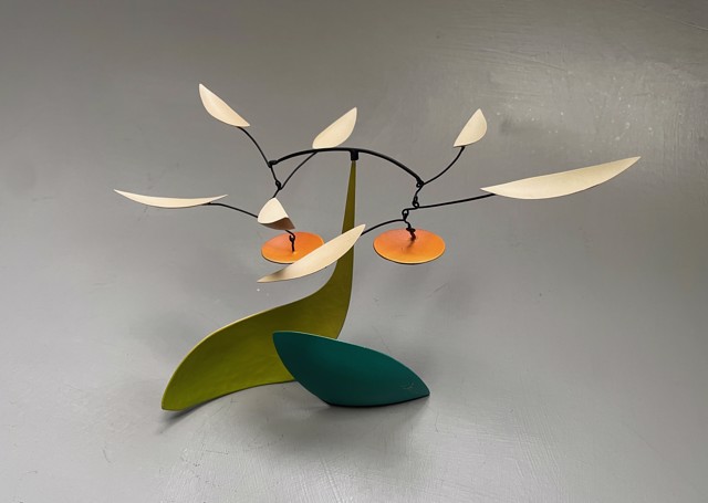 Mark Davis | Avian Beat | Standing Mobile, Brass & Aluminum with Steel Wires Oil & Acrylic Colors | 6" X 9" | Sold
