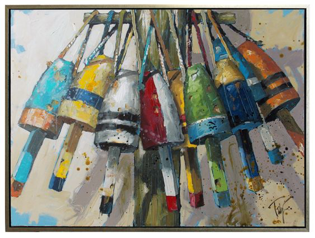 Trip Park | Late Night Buoys | Acrylic and Mixed Media on Canvas | 30" X 40" | Sold