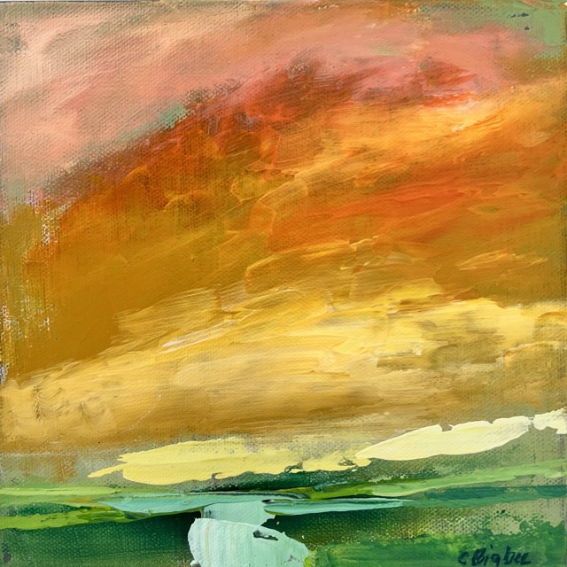 Claire Bigbee | Sky & Marsh #3 | Oil on Canvas | 8" X 8" | $600