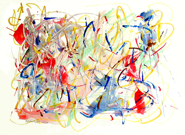 A Mixed media on paper artwork, by Vincent Pepi, titled 1217, dated 1992