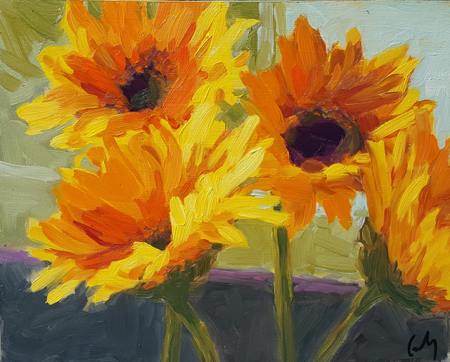 Margaret Gerding | Day 21 (Sunflowers) | Oil | 8" X 10" | Sold