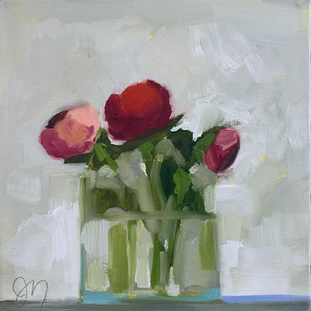 Jill Matthews | Reds 4 | Oil on Canvas | 12" X 12" | Sold
