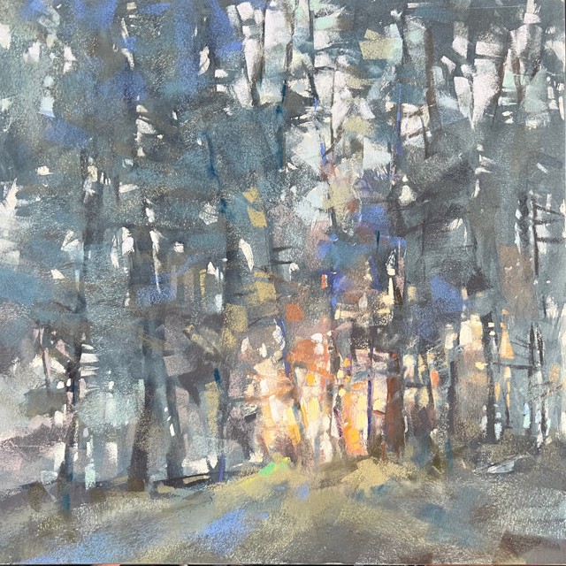 Lyn Asselta | Light in the Forest | Pastel | 12" X 12" | Sold