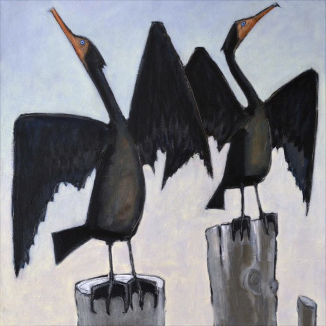 David Witbeck | Two Cormorants | Oil on Canvas | 30" X 30" | Sold