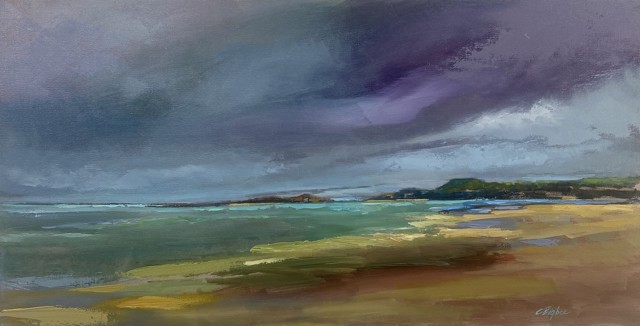 Claire Bigbee | Close to Shore Ogunquit Beach | Oil on Canvas | 15" X 30" | $2,150