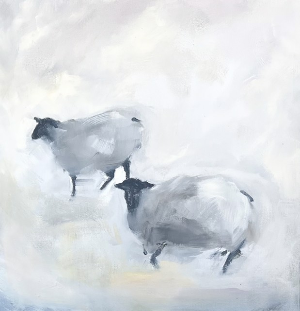 Ingunn Milla Joergensen | Counting Sheep #1 | Oil on Canvas | 16" X 16" | Sold