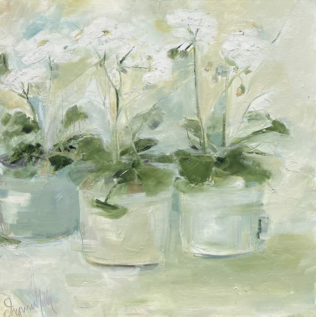 Ingunn Milla Joergensen | Geraniums #2 | Oil on Canvas | 24" X 24" | Sold