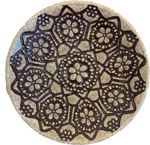 Richard Winslow | Brown Textured Dish | Ceramic | 2.5" X 10.5" | $90