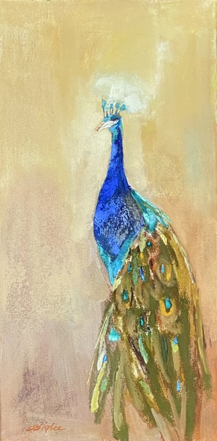 Claire Bigbee | Peacock | Oil on Canvas | 20" X 10" | Sold