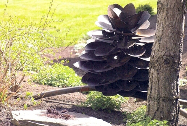 4' Pine Cone on Twig Base Commission