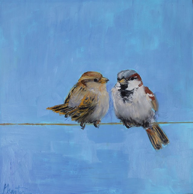 Ellen Welch Granter | Sparrow Moment | Oil on Panel | 12" X 12" | Sold