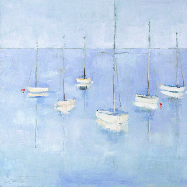 Ellen Welch Granter | Blue Moorings | Oil on Panel | 12" X 12" | Sold