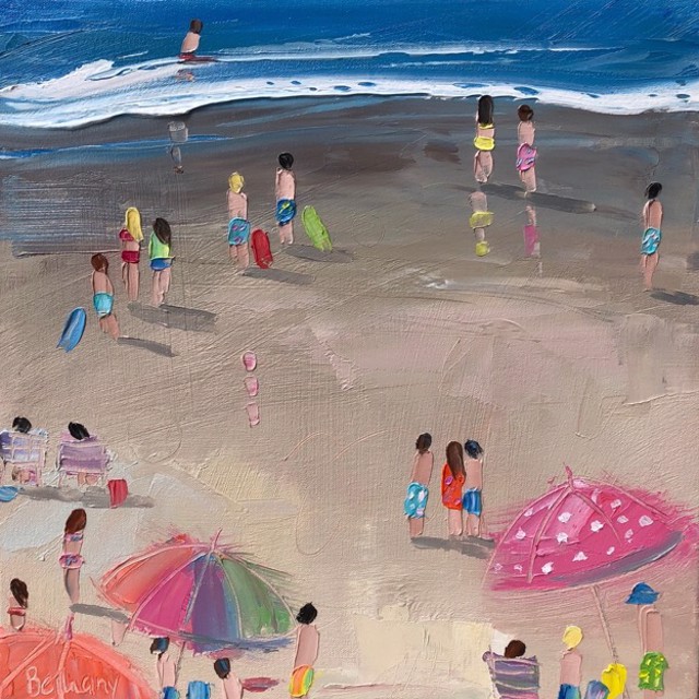 Bethany Harper Williams | Rainbow Umbrella | Oil on Canvas | 14" X 14" | Sold