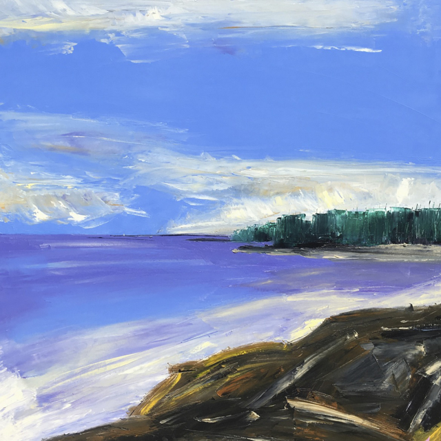 Janis H. Sanders | Cliffs | Oil on Canvas | 30" X 30" | $3,825.00