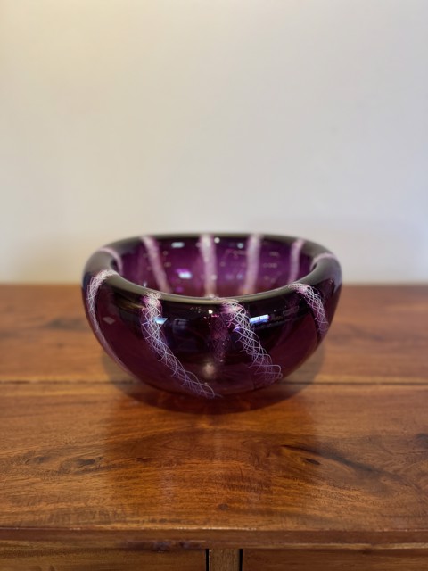 Purple Large Twisty Cane Eclipse Bowl